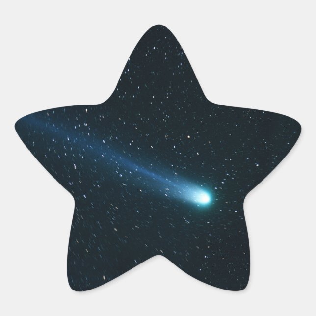 Comet in Night Sky Star Sticker (Front)