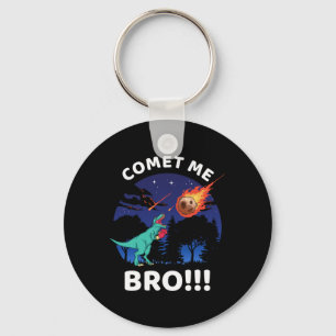 Comet Me Bro Funny Boxing T Rex Dinosaur Pun Extin Keychain