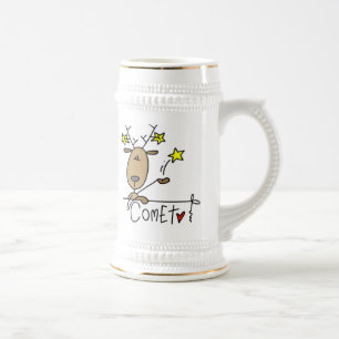 Comet Reindeer Christmas Tshirts and Gifts Beer Stein