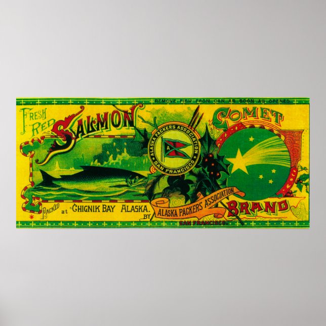 Comet Salmon Can LabelChignik Bay, AK Poster (Front)