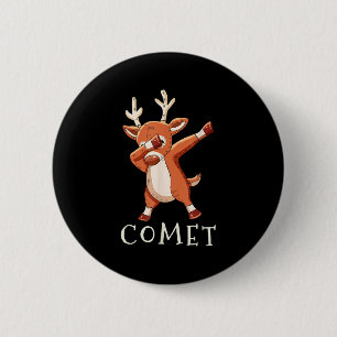 Comet Santas Reindeers Family Matching Outfit Chri 2 Inch Round Button