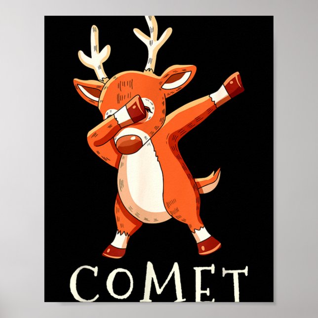 Comet Santas Reindeers Family Matching Outfit Chri Poster (Front)