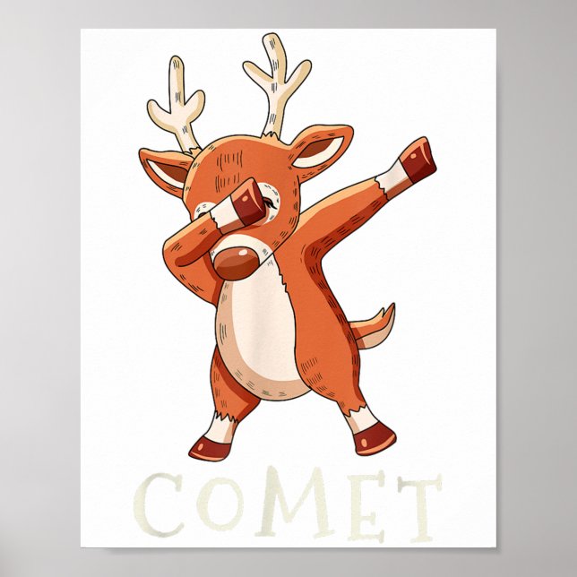Comet Santas Reindeers Family Matching Outfit Chri Poster (Front)