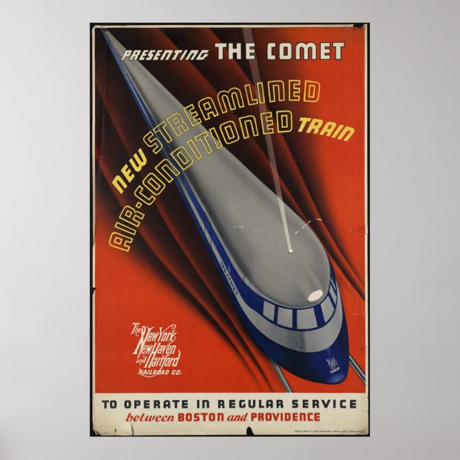 Comet Train Vintage Travel Poster Ad Retro Prints (Front)
