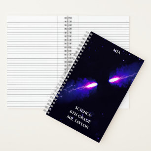 Comets Collide Purple Cosmic Space Notebook