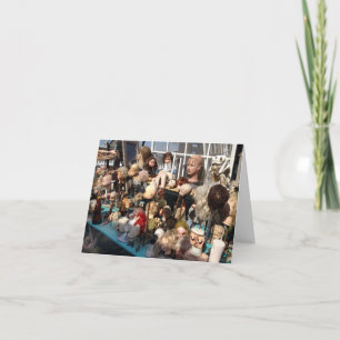 Comfort and joy and heads on spikes card