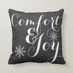Comfort and Joy Chalkboard Throw Pillow