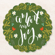 Comfort and Joy Christmas Coaster