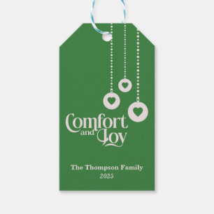 "Comfort and Joy" dark green Gift Tags
