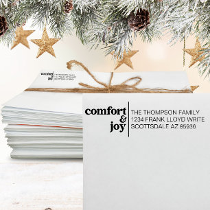 Comfort and Joy Modern Christmas Return Address Self-inking Stamp