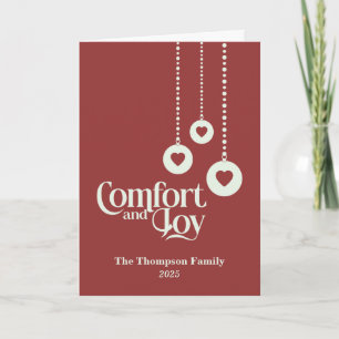 "Comfort and Joy" Red Christmas Card