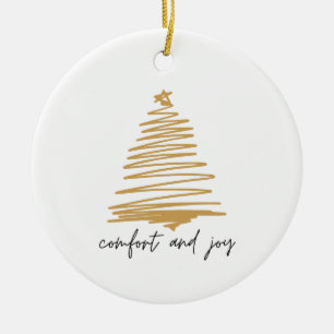 Comfort and Joy Simple Elegant Christmas Ornament 