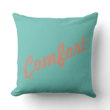 Comfort at a slant in script in contrasting colour