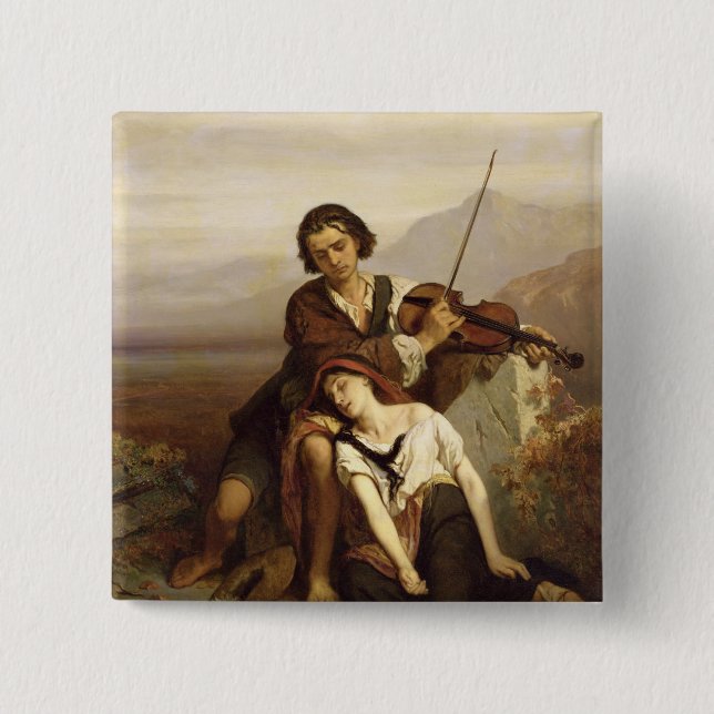 Comfort in Grief, c.1852 2 Inch Square Button (Front)