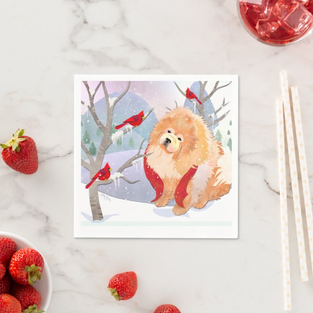 COMFORT & JOY - ROUGH CHOW paper napkins (Insitu)