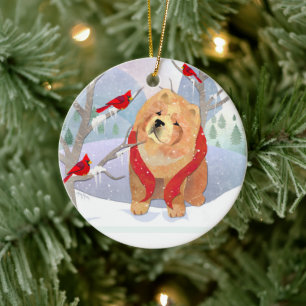 COMFORT & JOY with year-  smooth Chow ornament