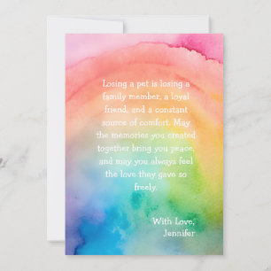Comfort Remembrance Customizable Pet Sympathy Card