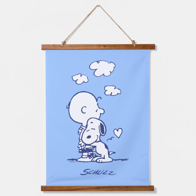 Comfort & Security | Charlie & Snoopy Hug Hanging Tapestry (Front)