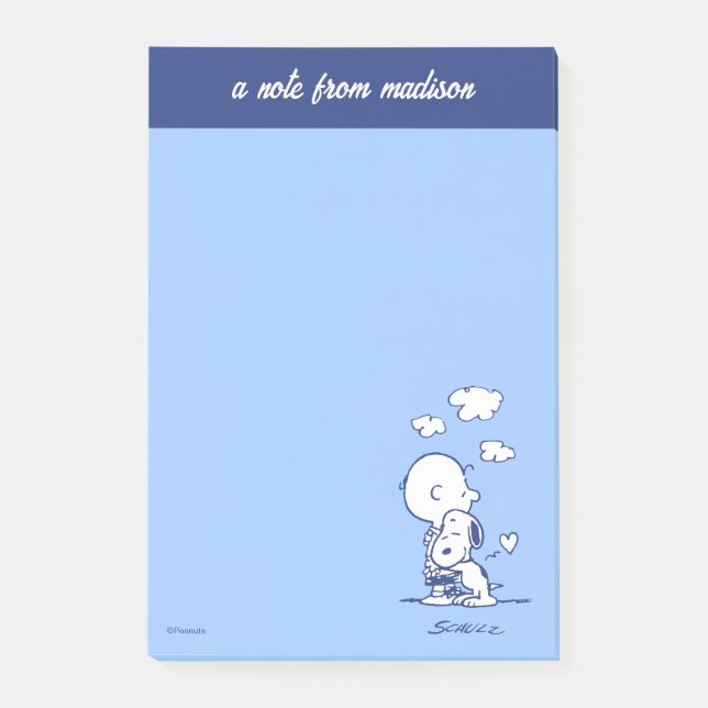 Comfort & Security | Charlie & Snoopy Hug Post-it Notes (Front)