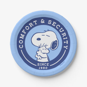 Comfort & Security   Snoopy & Woodstock Hug Paper Plate