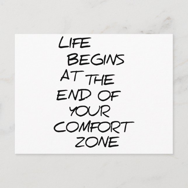 Comfort Zone Opinion Black Logo Funny Postcard (Front)