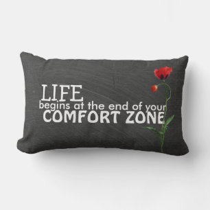 Comfort Zone quote on chalkboard Lumbar Pillow