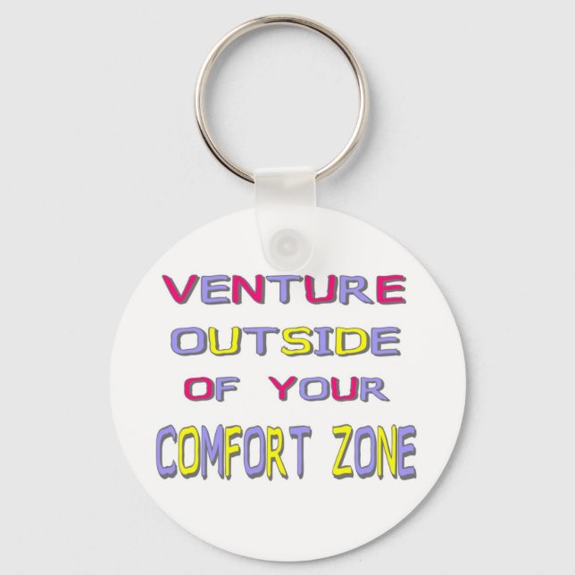 Comfort Zone (White) Keychain (Front)