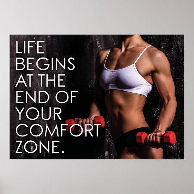Comfort Zone - Women's Workout Motivational Poster (Front)