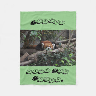 Comfortable Crouching Red Panda Fleece Blanket