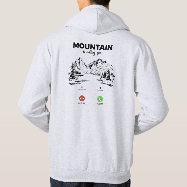 Comfortable Hoodie!! Mountain is calling you Hoodie (Back)