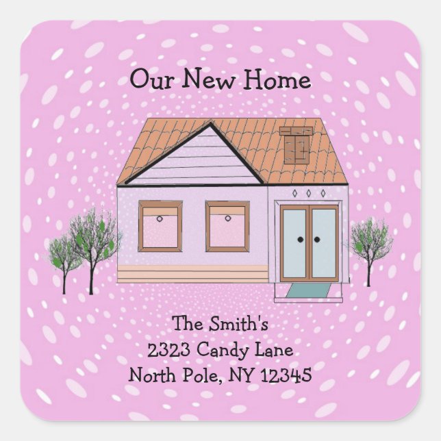 Comfortable House Change of Address Square Sticker (Front)