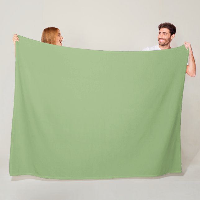 Comfortable Large 60" x 80" Sage Green Fleece Blanket (In Situ)