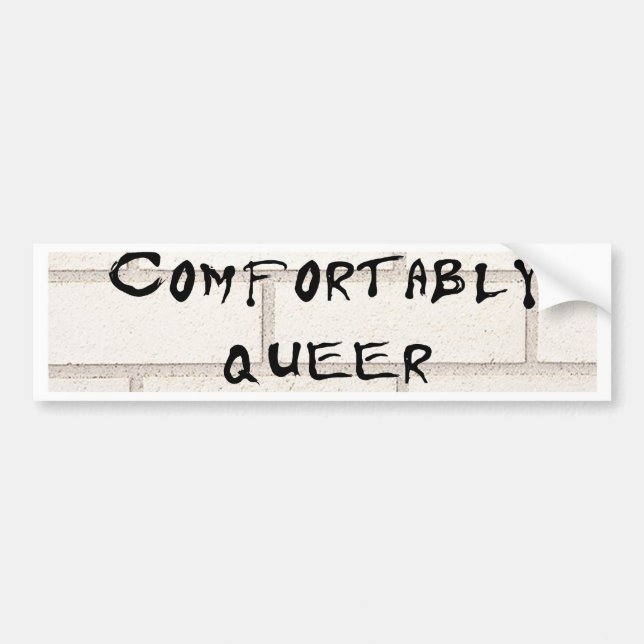 Comfortably Queer Bumper Sticker (Front)