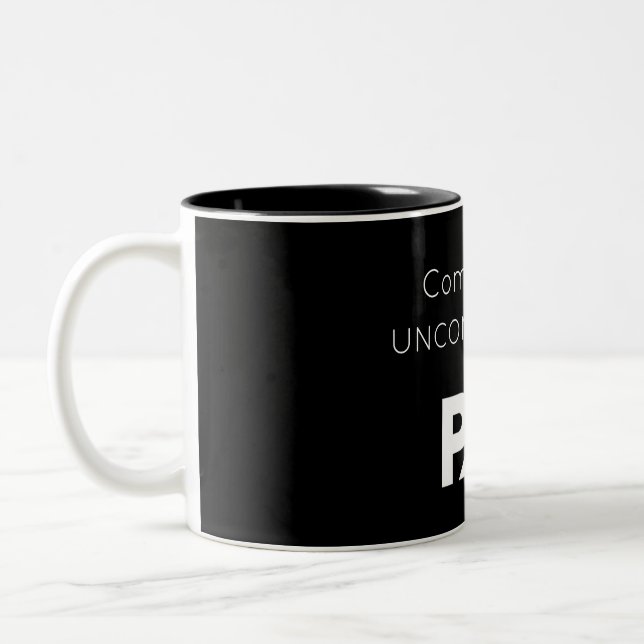 Comfortably Uncomfortable Two-Tone Coffee Mug (Left)