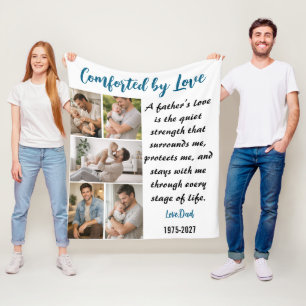 Comforted by Love Personalized 5 Photo Custom Fleece Blanket