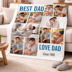 Comforted by Love Personalized 5 Photo Custom   Fleece Blanket