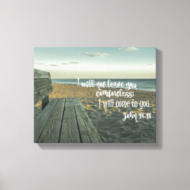 Comforting Bible Verse (John) Canvas Print (Front)