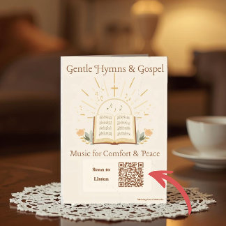 Comforting Gospel Hymns QR Code Playlist Greeting Holiday Card