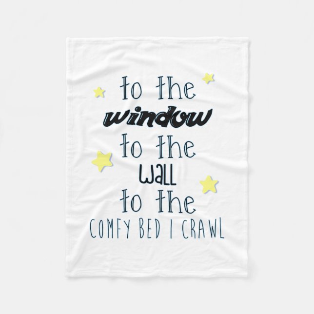 Comfy Bed, Funny Sleeping Quote Fleece Blanket (Front)