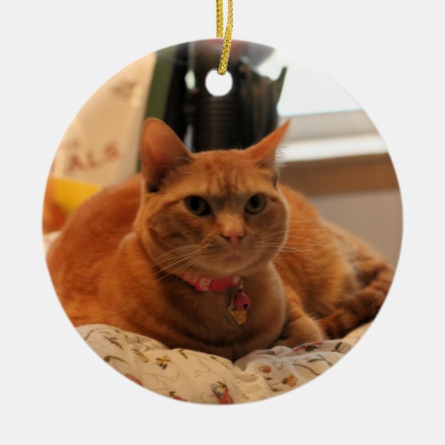 Comfy cat ceramic ornament (Front)