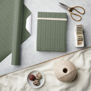 Comfy Cozy Knit Sweater Wrapping Paper - Green
