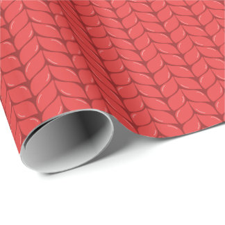 Comfy Cozy Knit Sweater Wrapping Paper - Red