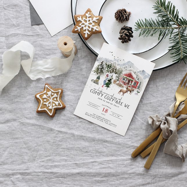 Comfy Cozy | Rustic Woodsy Christmas Invitation (Creator Uploaded)