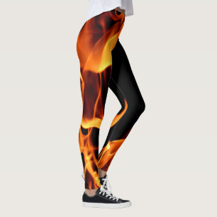 Comfy Hipster Leggings Fire Flames