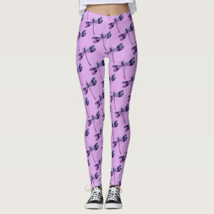 Comfy Hipster Leggings  lavender with dragonfly
