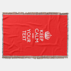 Comfy KEEP CALM AND Your Text for Neat Gift Throw Blanket