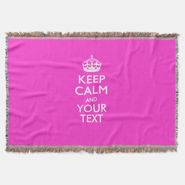 Comfy KEEP CALM AND Your Text for Neat Gift Throw Blanket (Front)