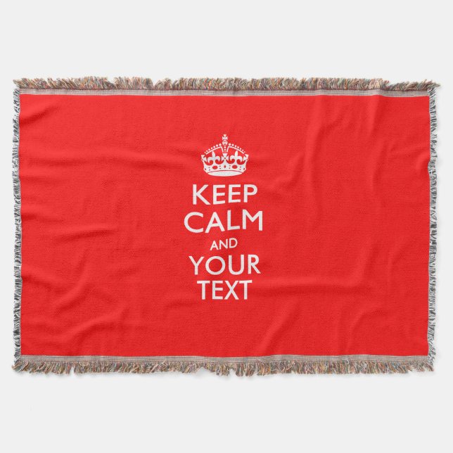 Comfy KEEP CALM AND Your Text for Neat Gift Throw Blanket (Front)