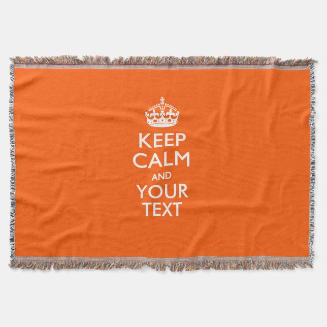 Comfy KEEP CALM AND Your Text for Neat Gift Throw Blanket (Front)