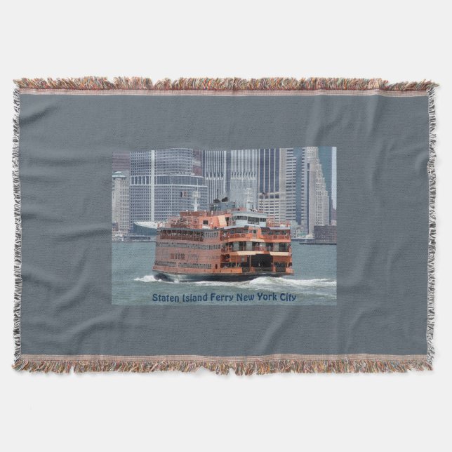 Comfy Staten Island Ferry Throw Blanket (Front)